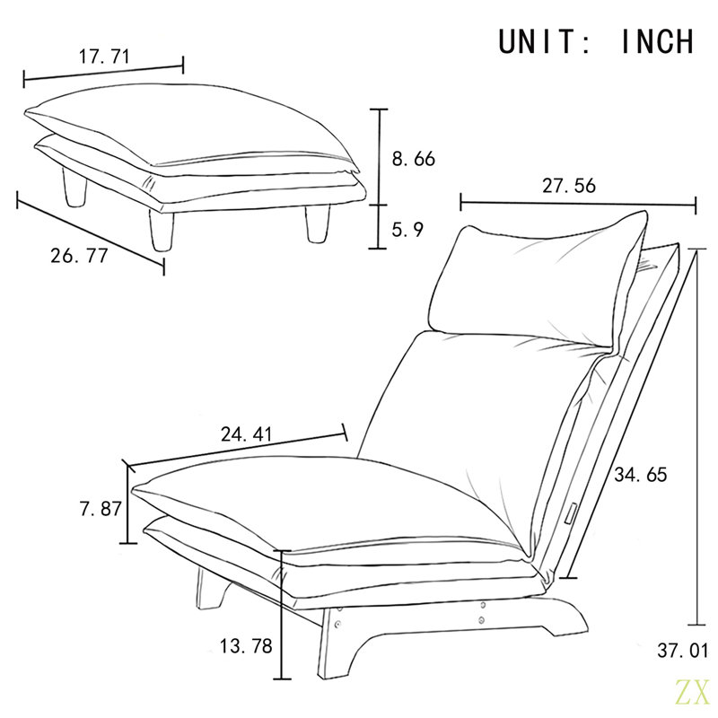 Latitude Run® Lazy Sofa Balcony Leisure Chair Bedroom Sofa Chair